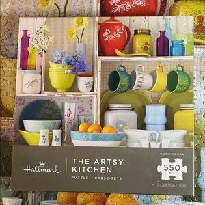 🧩 550 piece Hallmark “The Artsy Kitchen” Colorful Kitchenware Design. Complete.
